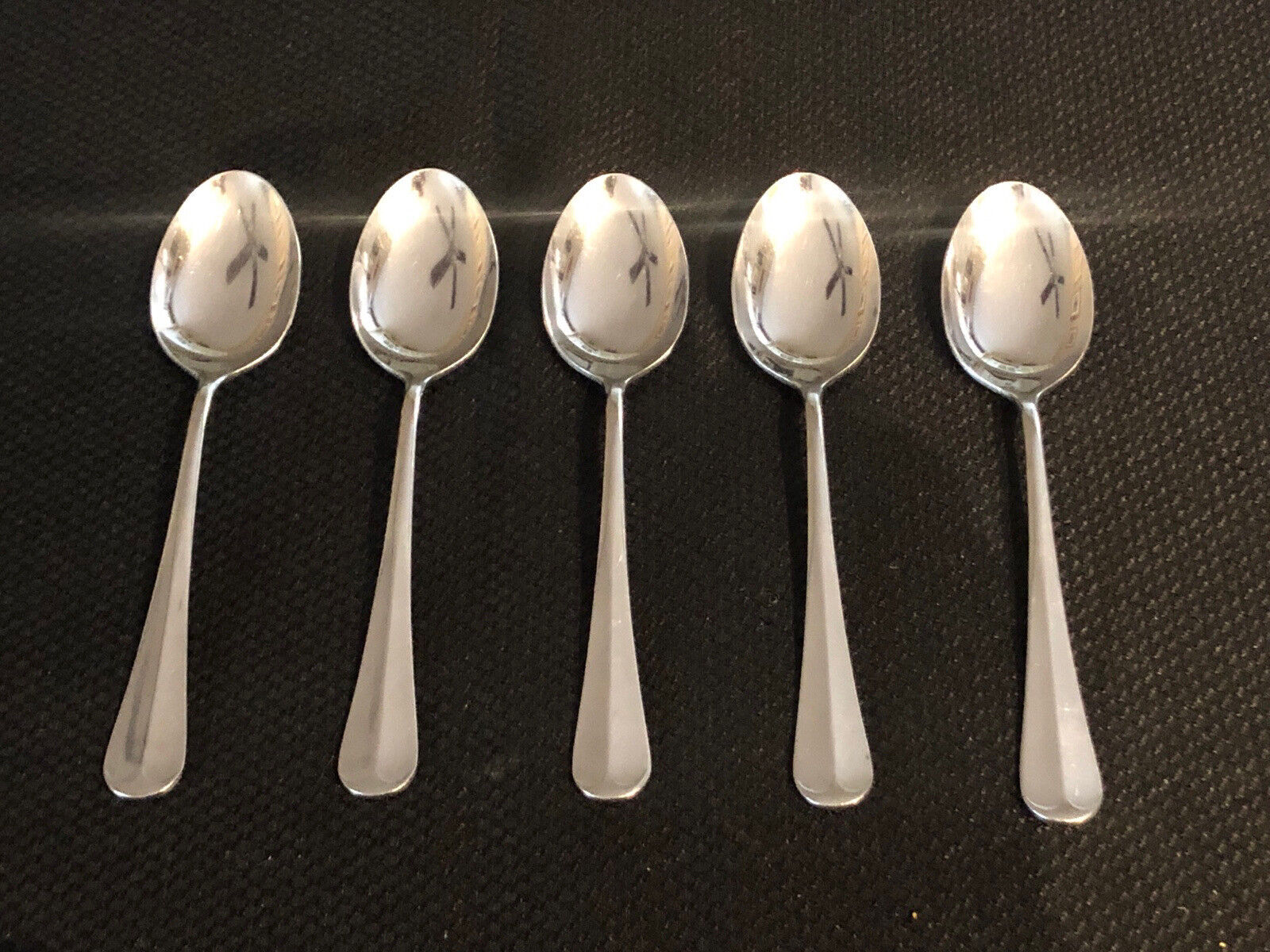 5 Oneida Northland POST ROAD Stainless Oval Soup Spoons 7”