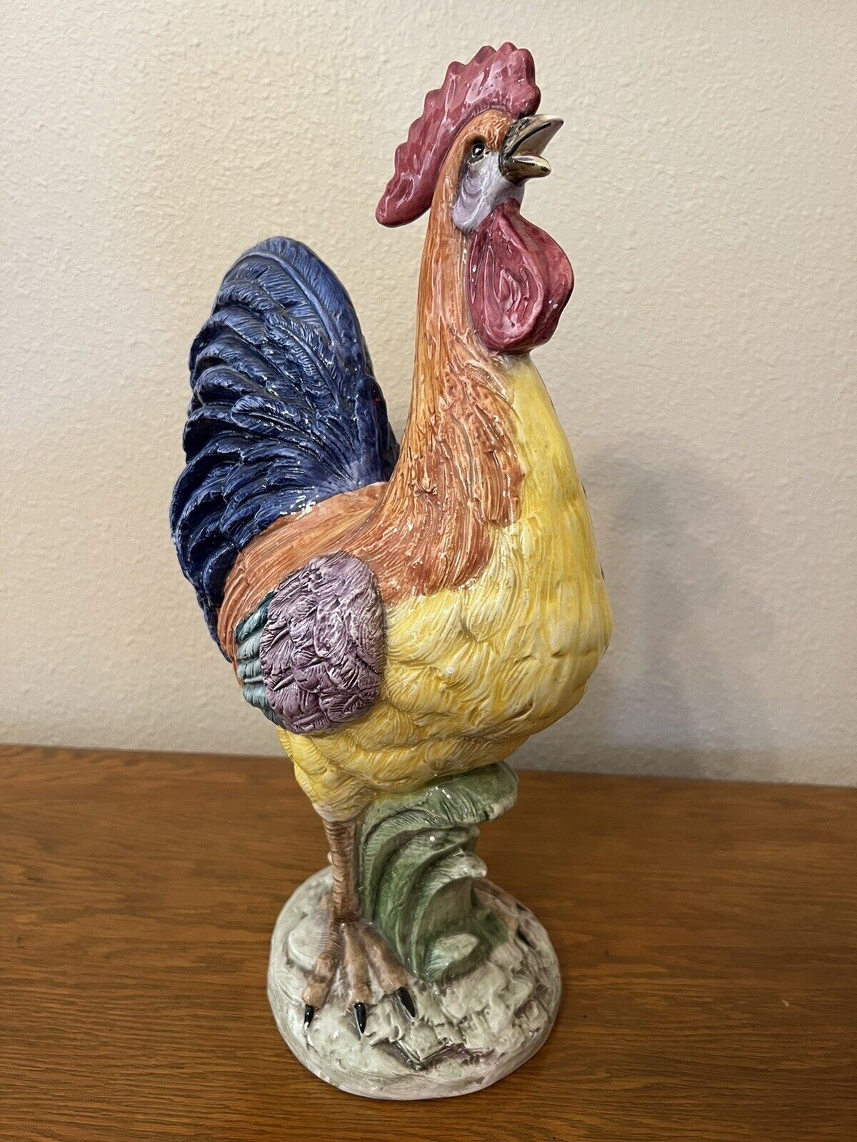 Antique Large Hand Painted Rooster Made in Italy