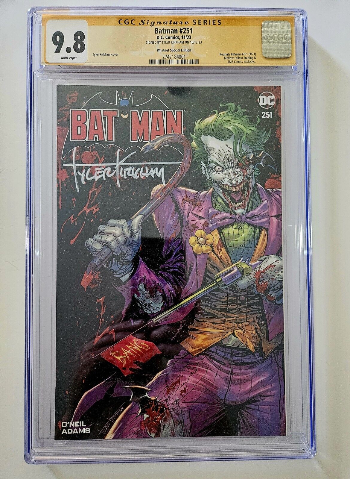 2023 NYCC Batman 251 Joker Battle Damage Trade CGC 9.8 Tyler Kirkham Artist Sig 