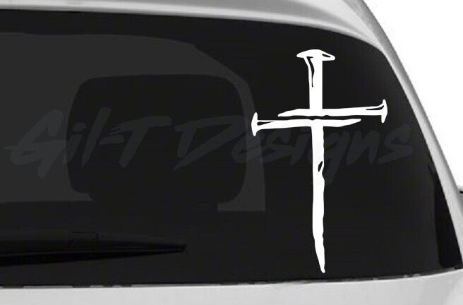 3 Nails Cross Vinyl Decal Sticker, Christian, Jesus, Holy, God, Love, Religious 