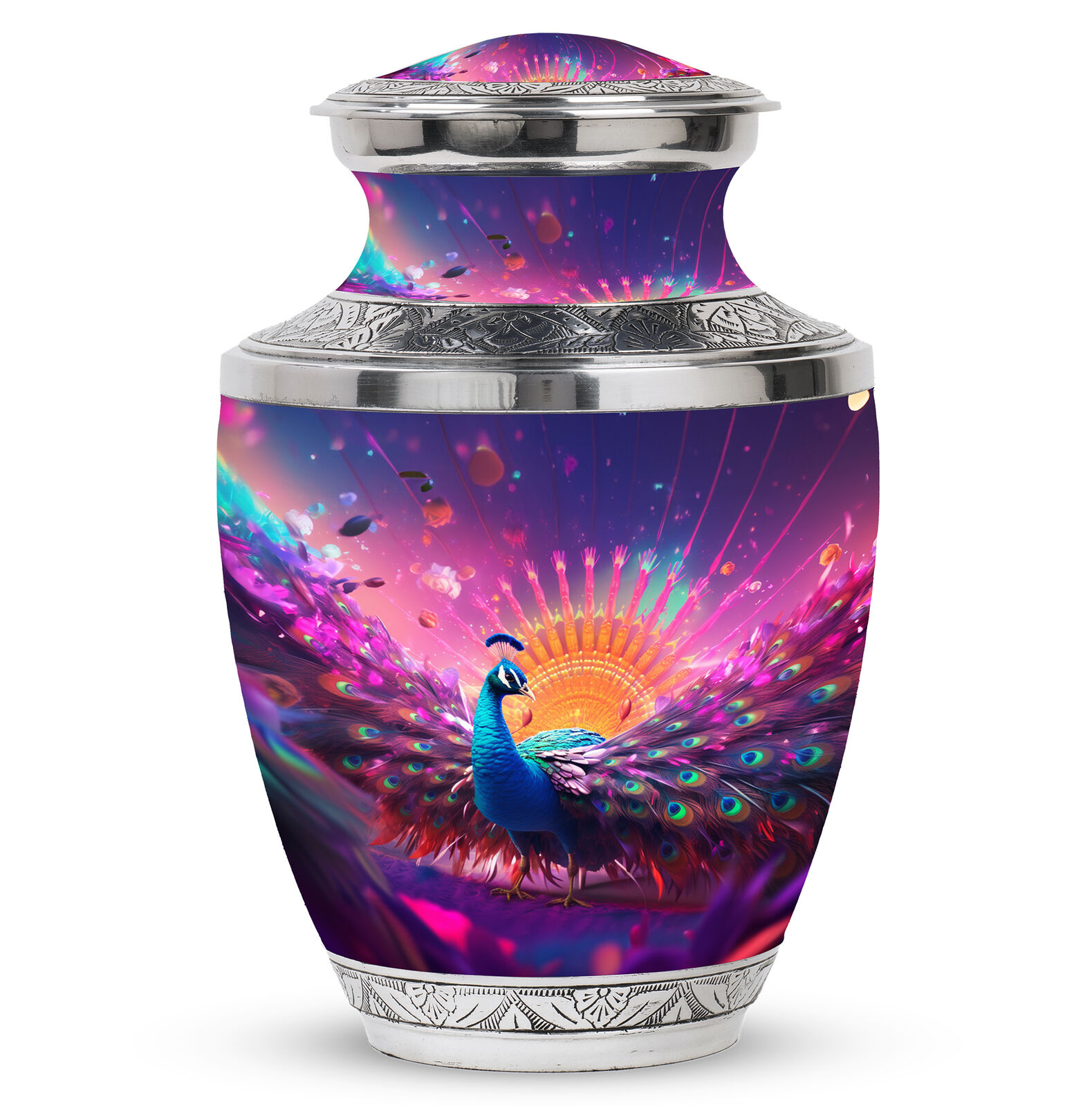 Mini Urns For Human Ashes Keepsake Mythical Peacock (10 Inch) Large Urn