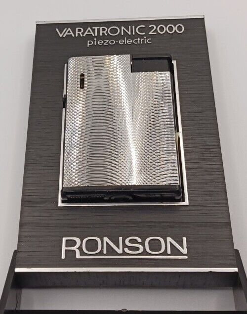 New Ronson Varatronic 2000 Silver Piezo-Electric Lighter in Box
