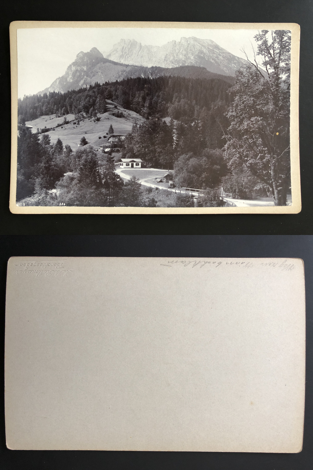 Rottmayer, Germany, Berchtesgaden, Wimbachklamm vintage silver print, map 