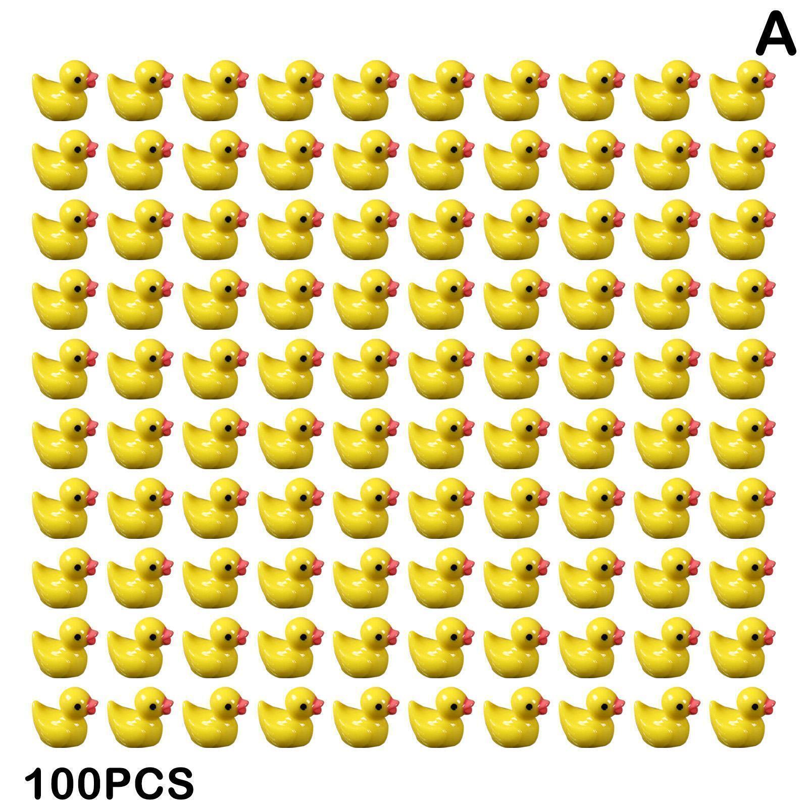 100/200 Pieces Mini Rubber Ducks Miniature Resin Ducks Duckies . Yellow B7X8