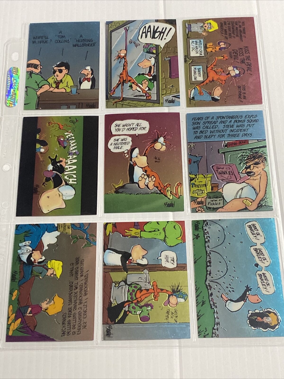 1995 Bloom County Outland Chromium lot of 9 cards.