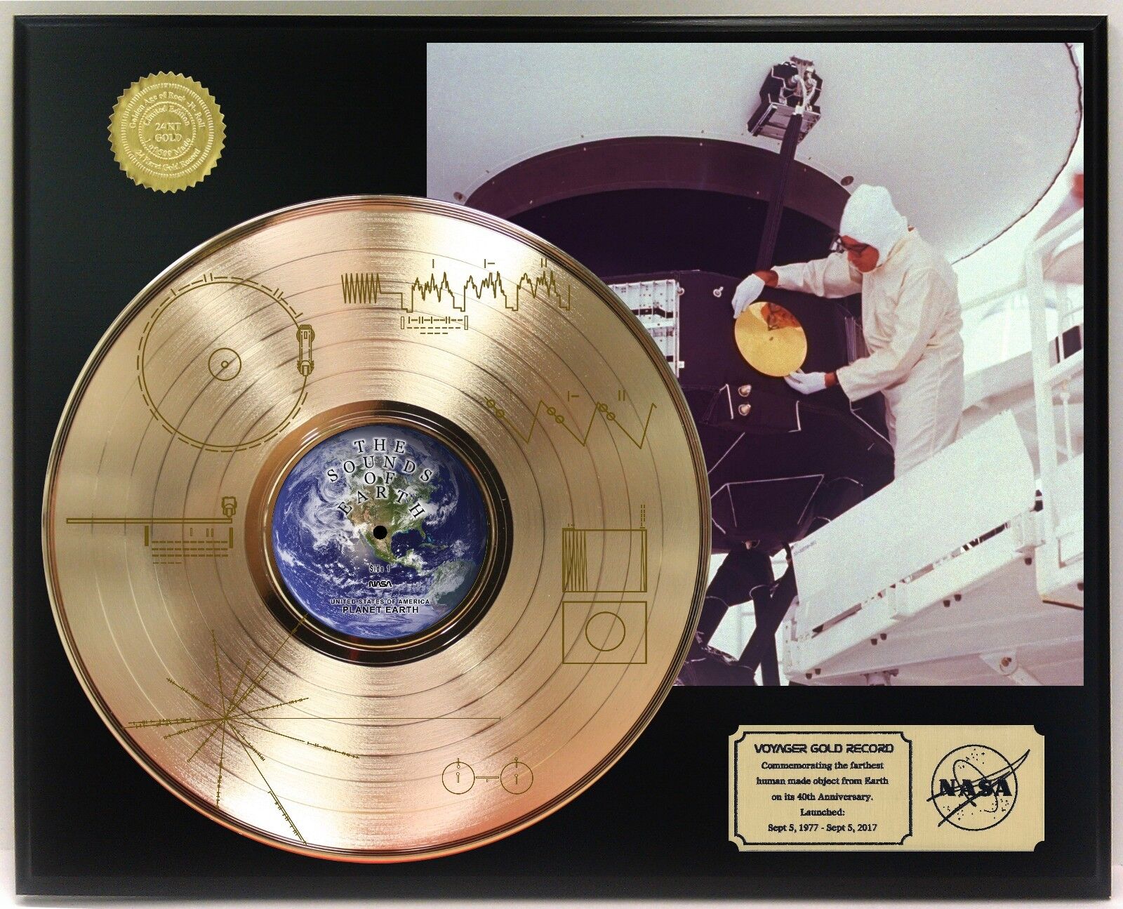 VOYAGER ONE - SOUNDS OF THE EARTH LP RECORD DISPLAY \