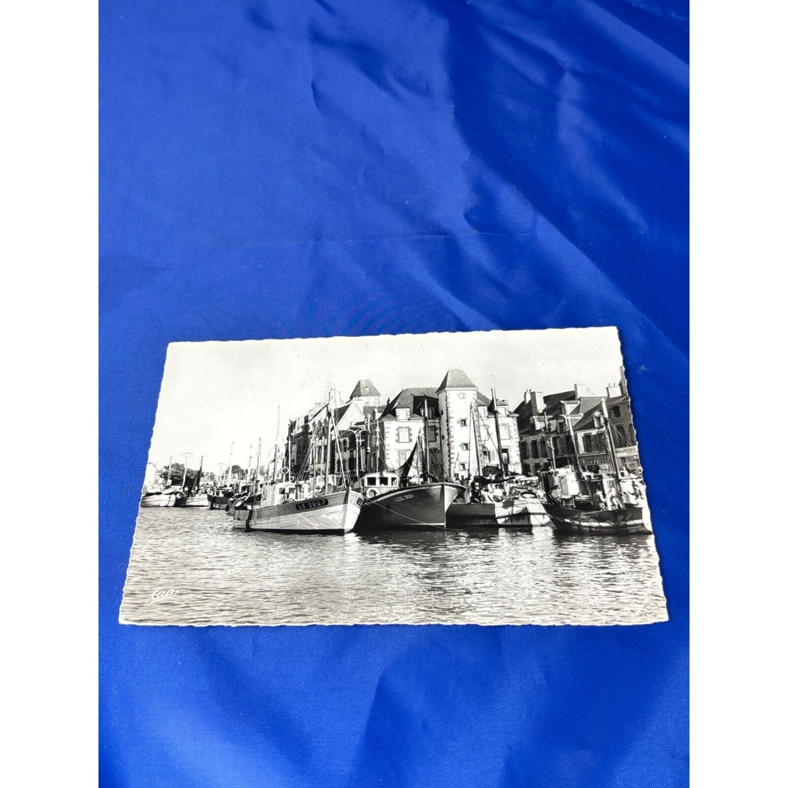 Vintage 1950s Le Croisic Port Real Photo Postcard Black & White