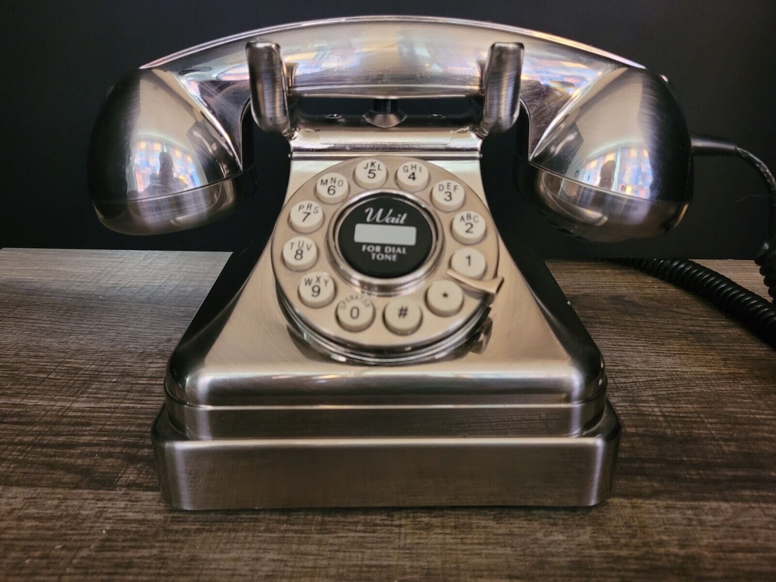Retro Vintage Silver Landline Telephone 1960s 1970s