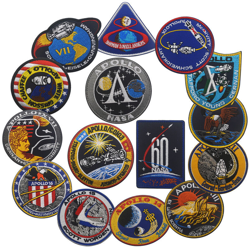 60 NASA APOLLO 1 7 8 9 10 11 12 13 14 15 16 17 Mission Hook Patch Set Badge