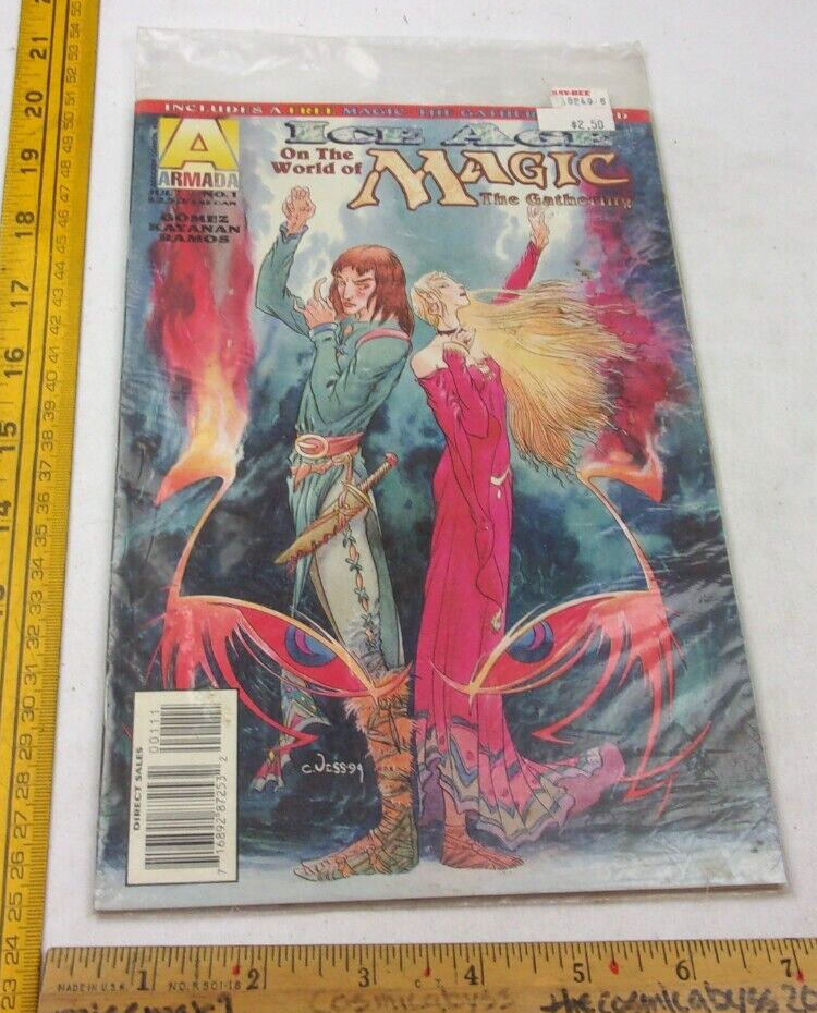 Magic the Gathering Ice Age on the world #1 comic book 1994 bagged w/ card VF/NM