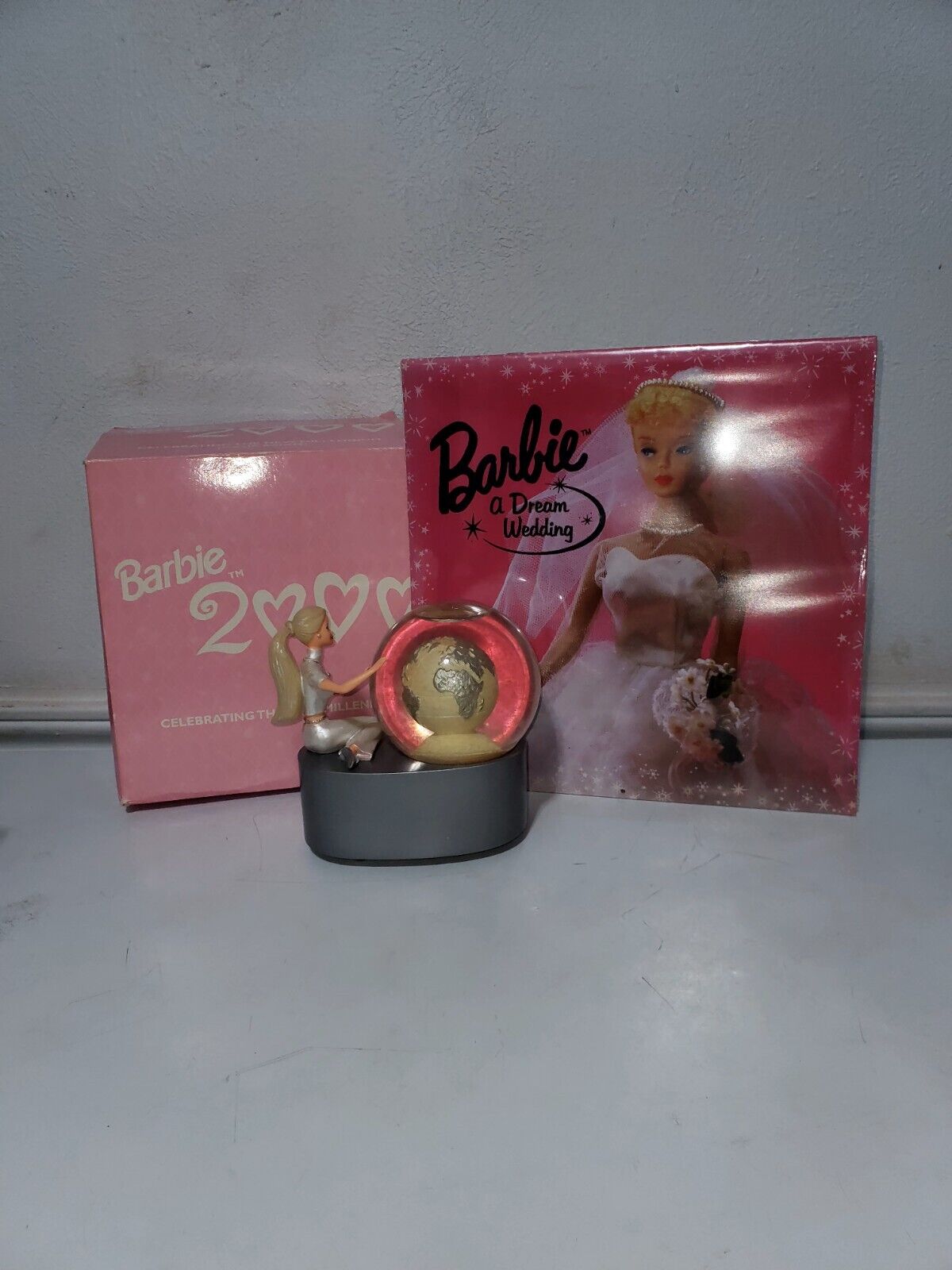 Vintage The Only Barbie Snowglobe 1999 & 1999 Calender A Dream Wedding