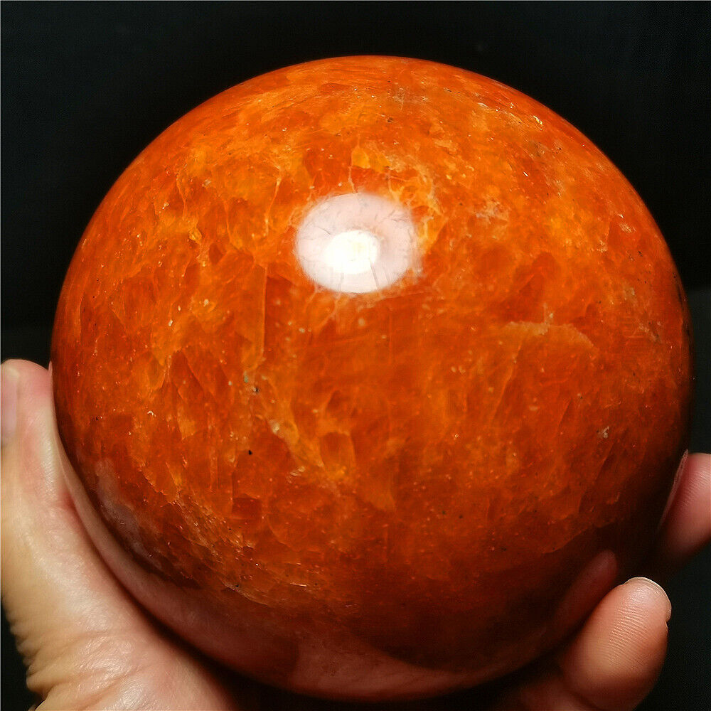 TOP 1330g Natural Polishing Sun Stone Agate Crystal Sphere Ball Healing WD1089