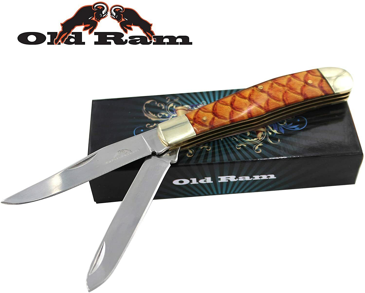 Old Ram Collection Everyday Carry Manual Folding Trapper Knife w/Smooth Resin