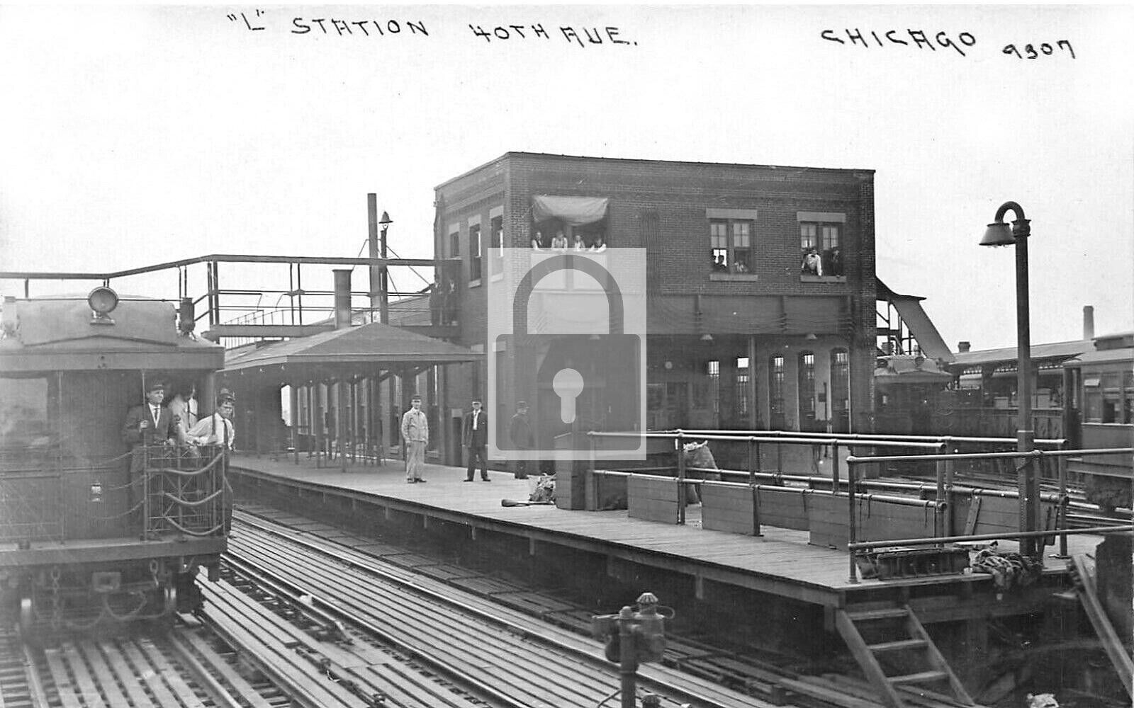 Railroad Train L Station Depot Chicago Illinois IL Reprint Postcard