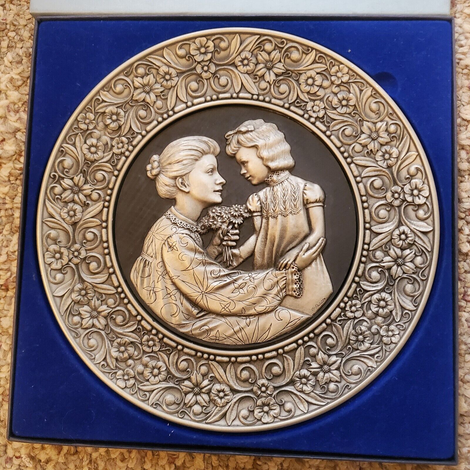 1979 Chilmark Pewter Mother and Daughter Plate Numbered original box