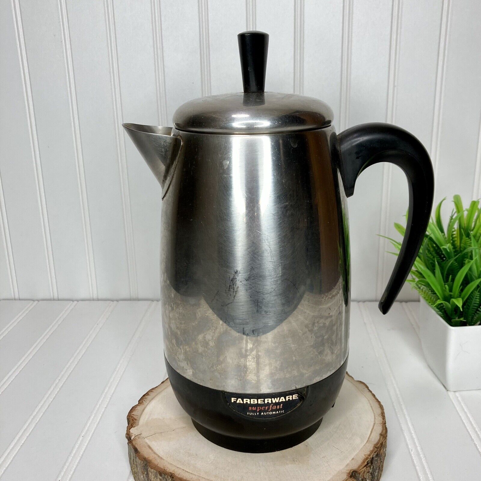 Vintage 8 Cup Farberware Superfast Fully Automatic Coffee Percolator Model 138B