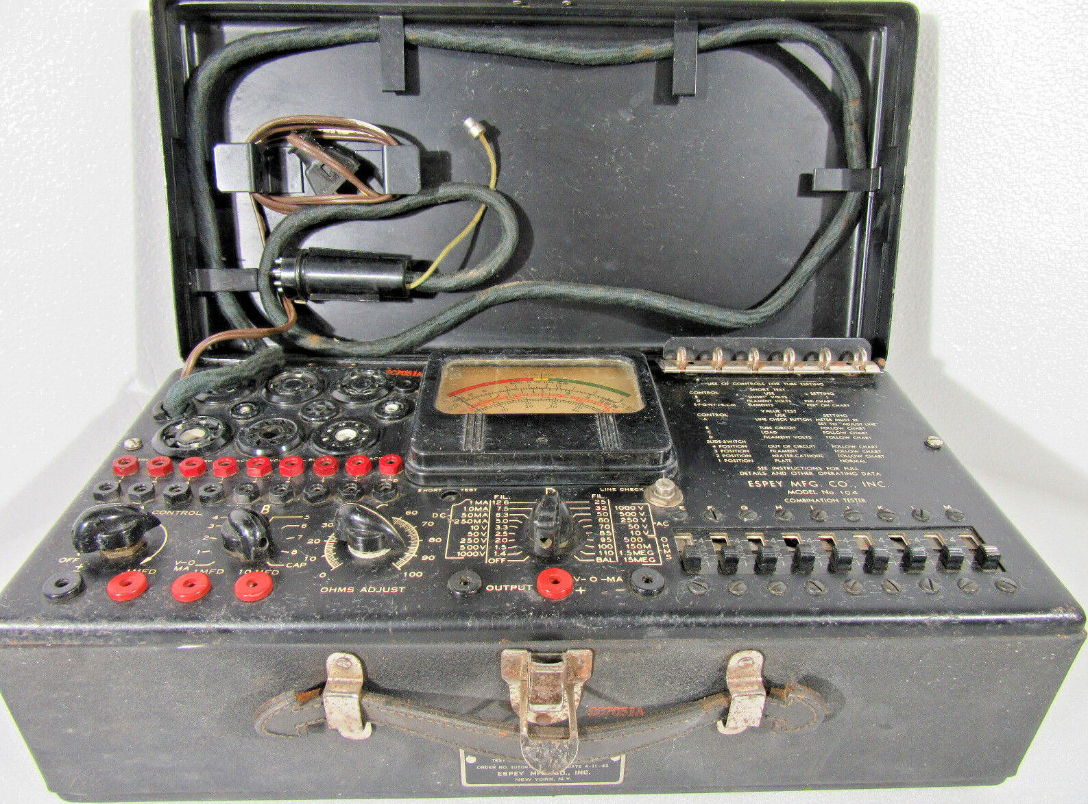 EPSEY MODEL 104-TC VINTAGE US ARMY SIGNAL CORPS COMBINATION TESTER