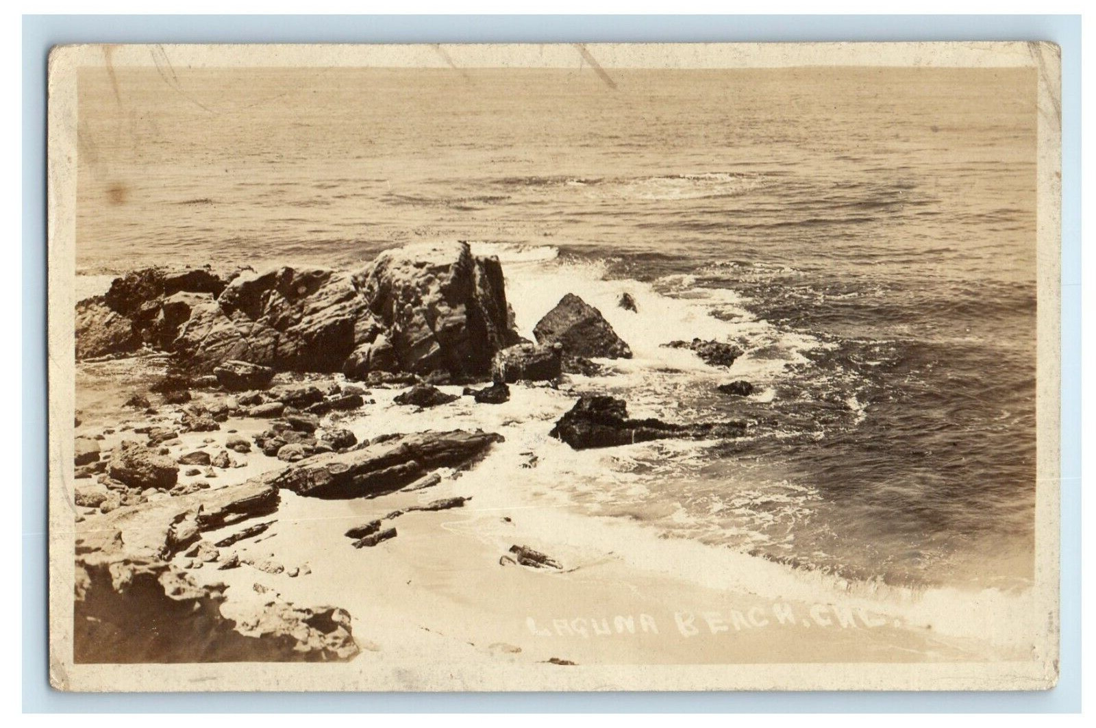 c1910's View From Porch Laguna Beach California CA RPPC Photo Antique Postcard