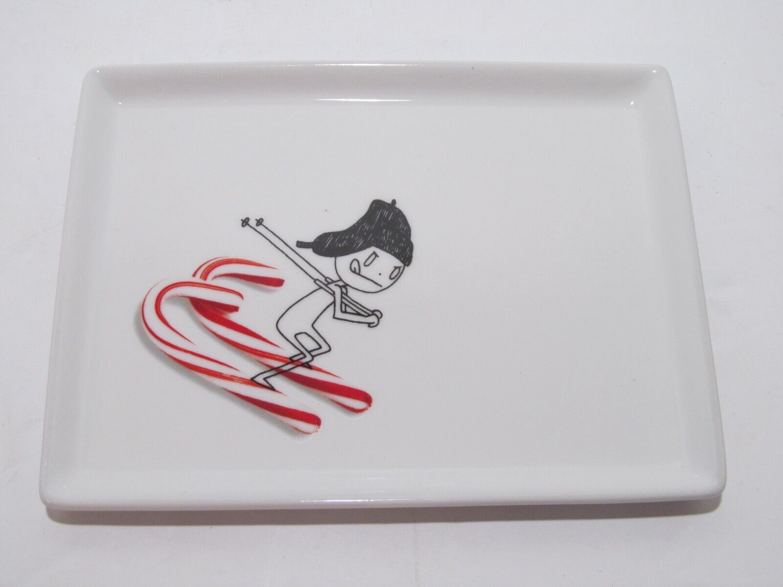 Crate & Barrel 2015 CB2 OLIVER PEPPERMINT SKIS Rectangle Appetizer Plate