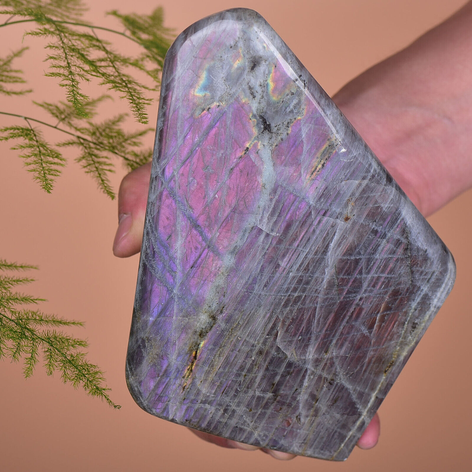 4.81LB Rare Natural Purple Labradorite Quartz Freeform Crystal Mineral specimen
