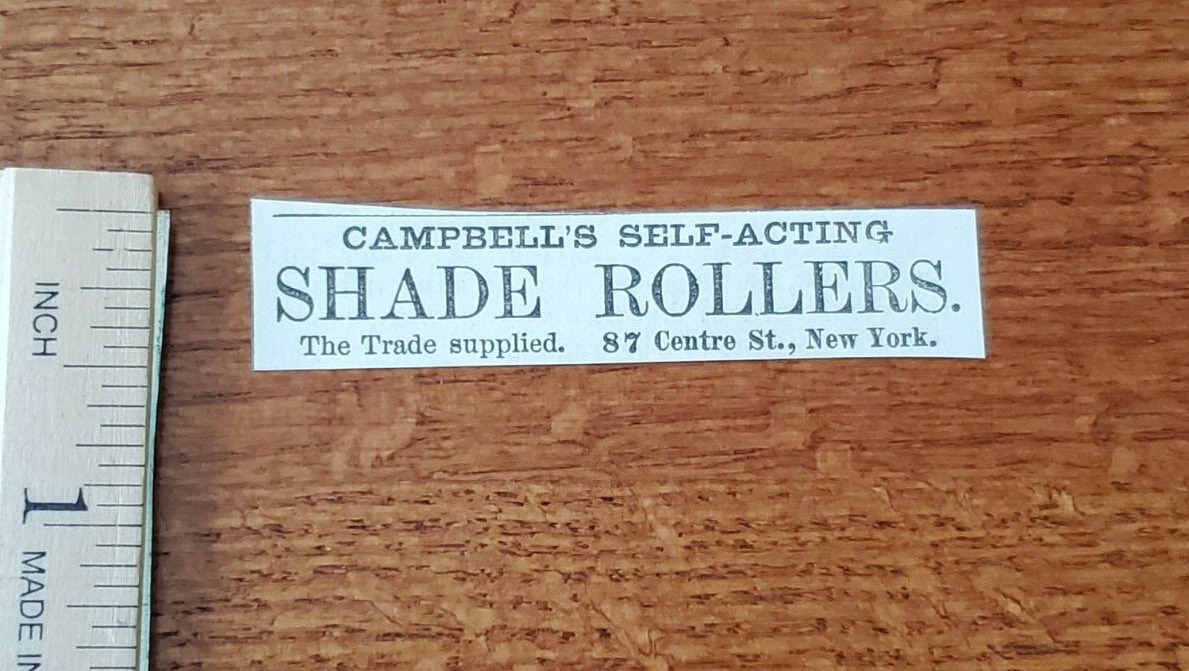 Harper's Weekly 1875 Advertisement CAMPBELLS SELF ACTING SHADE ROLLERS CENTRE ST