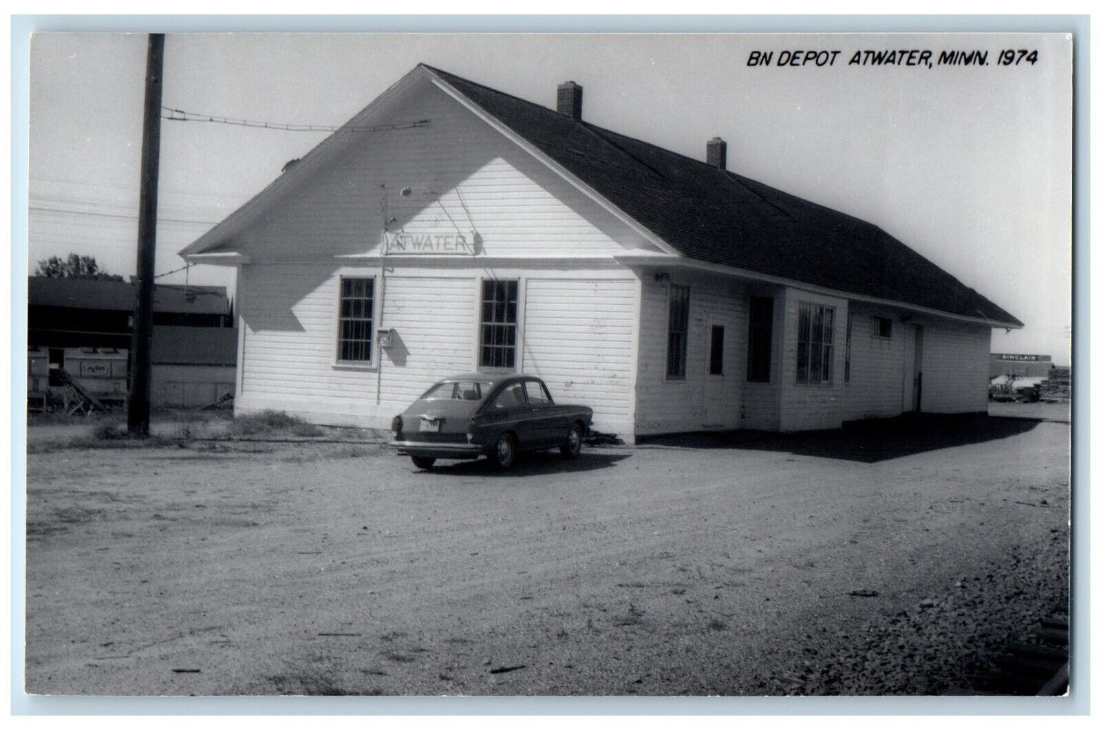 Atwater Minnesota MN Postcard BN Depot 1974 Vintage Unposted RPPC Photo