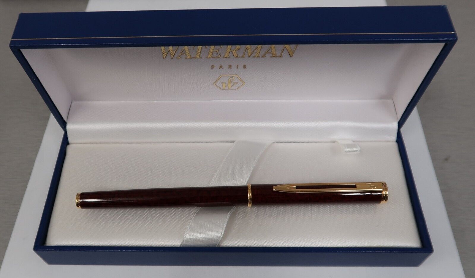 Waterman Executive Tortoise & Gold Trim Fountain Pen 18K Fine Pt New In Box