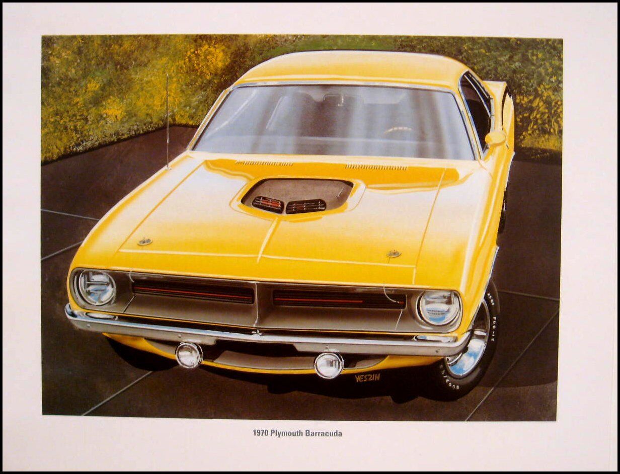 Dodge Plymouth Mopar Muscle Car Print Lithograph Set #4 1966 1967 1968 1969 1970