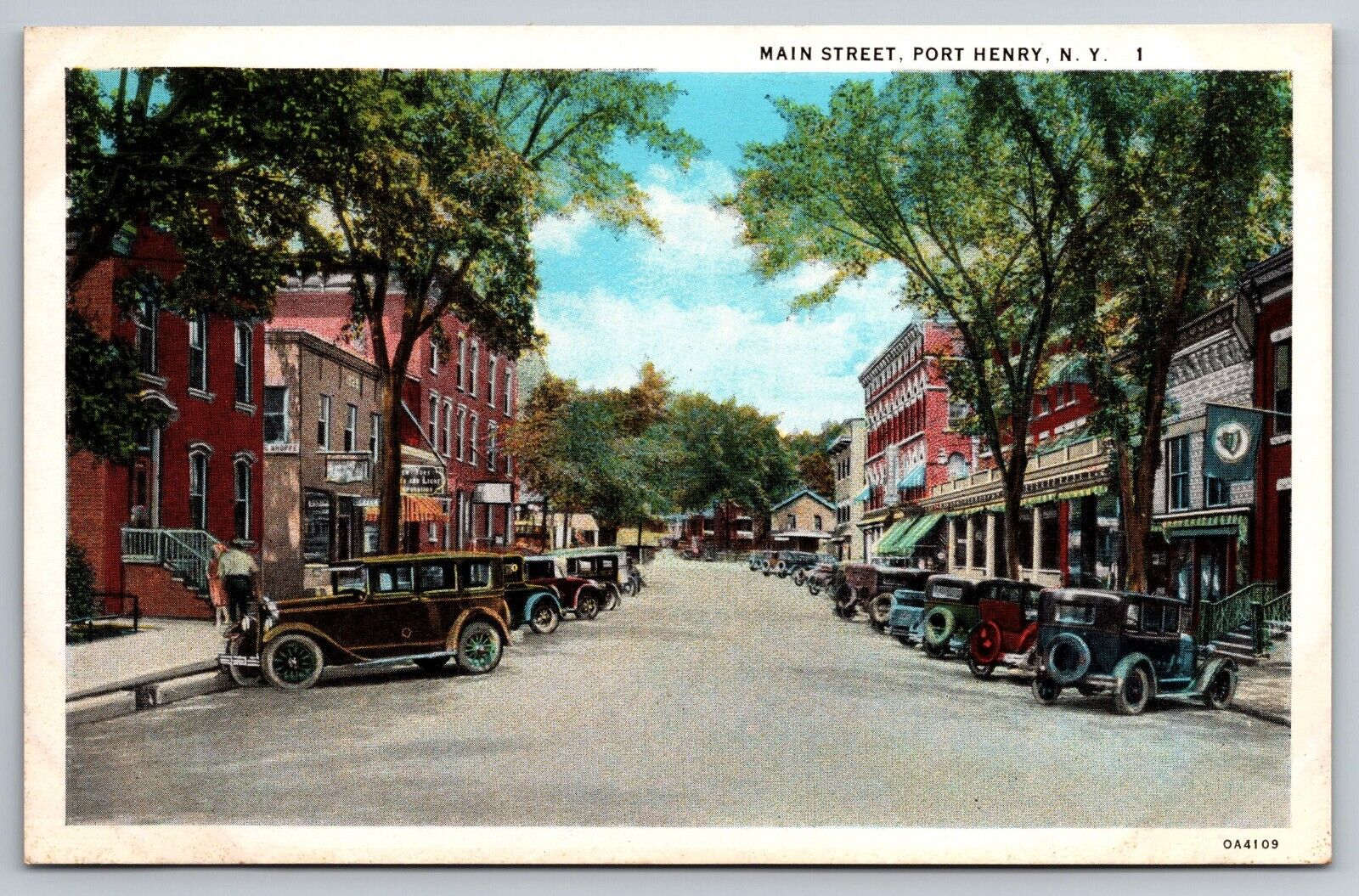 Main Street. Port Henry, New York Postcard