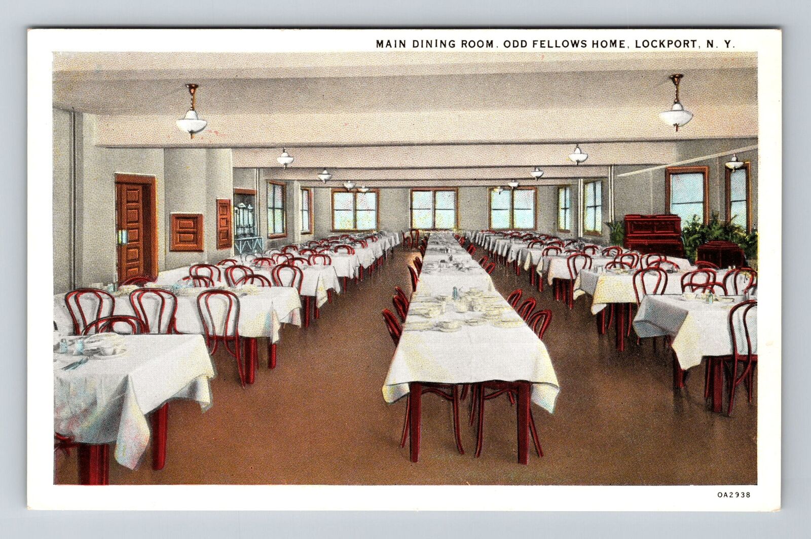 Lockport NY-New York, Main Dining Room, Odd Fellows Home Vintage Postcard