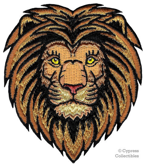 AFRICAN LION iron-on PATCH embroidered ROARING WILD ANIMAL SOUVENIR APPLIQUE new