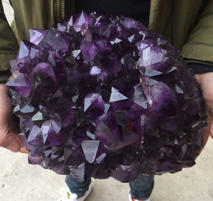Great Natural Purple Amethyst  Crystal Cluster Point  Crystal Specimen 34.3LB