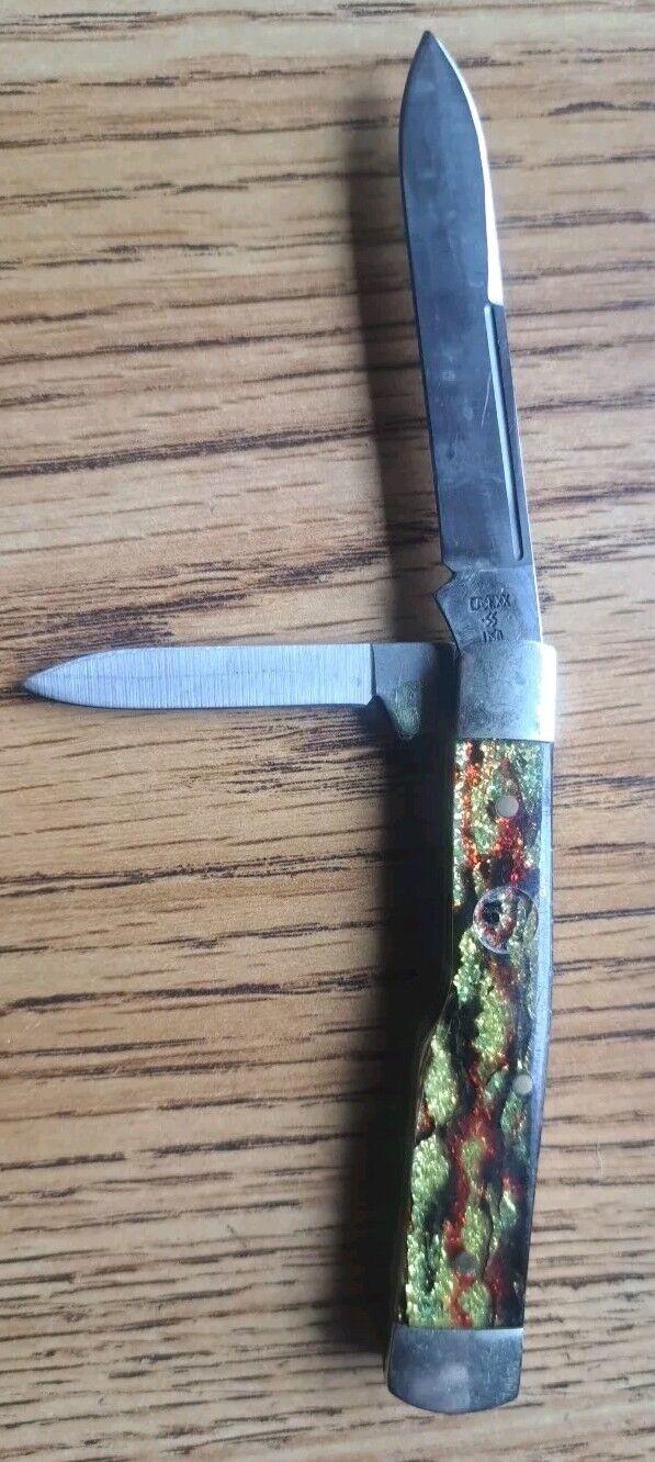 1989 Case XX CT215 SS Gunstock Knife 1989 Shield Christmas Tree 2 Blades