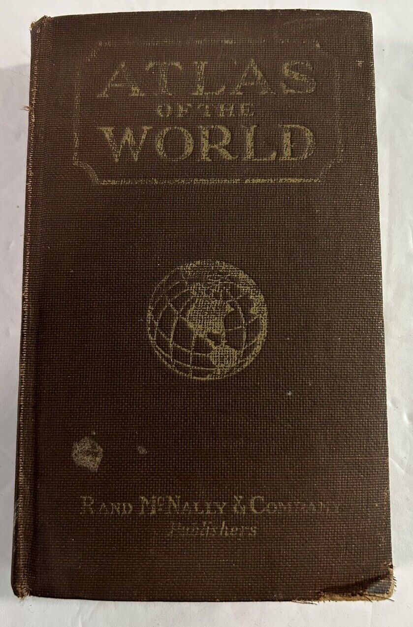 VTG Atlas Of The World Book Rand McNally & Co Publishers 6x3.5” 