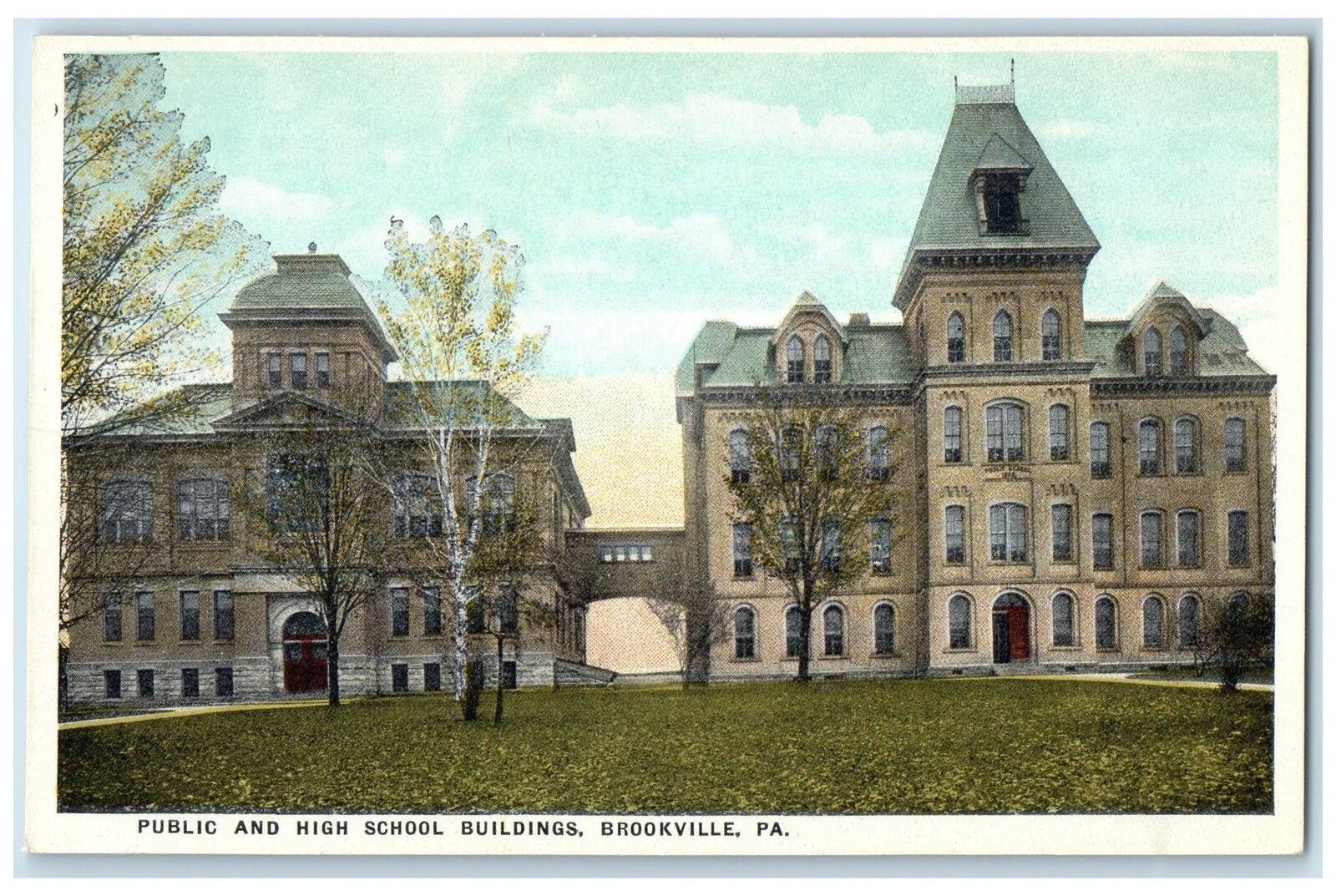 c1920s Public And High School Buildings View Brookville Pennsylvania PA Postcard