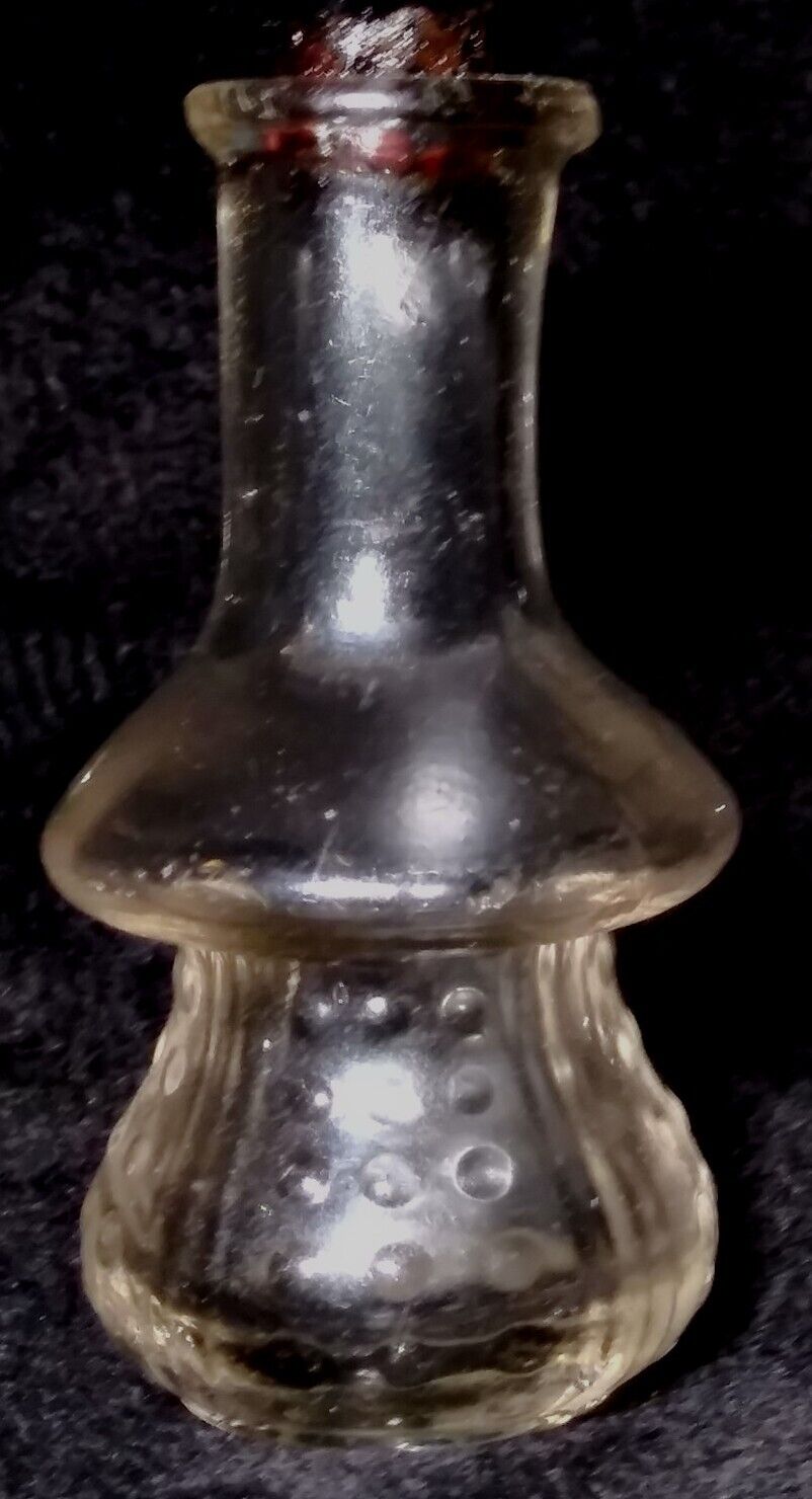 Unique 1850s Victorian Open Pontil Fancy Perfume Bottle Magic Mushroom Bottle 