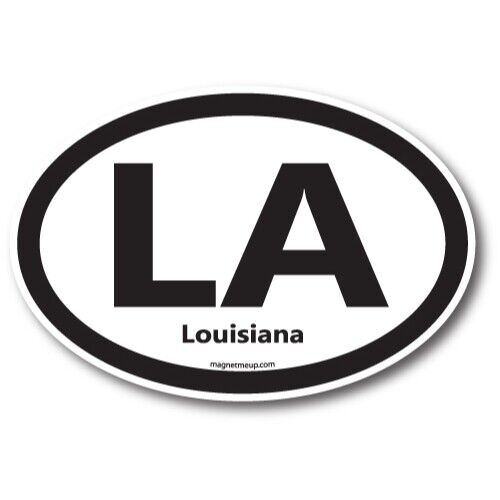 LA Louisiana US State Oval Magnet Decal, 4x6 Inches, Automotive Magnet for Car