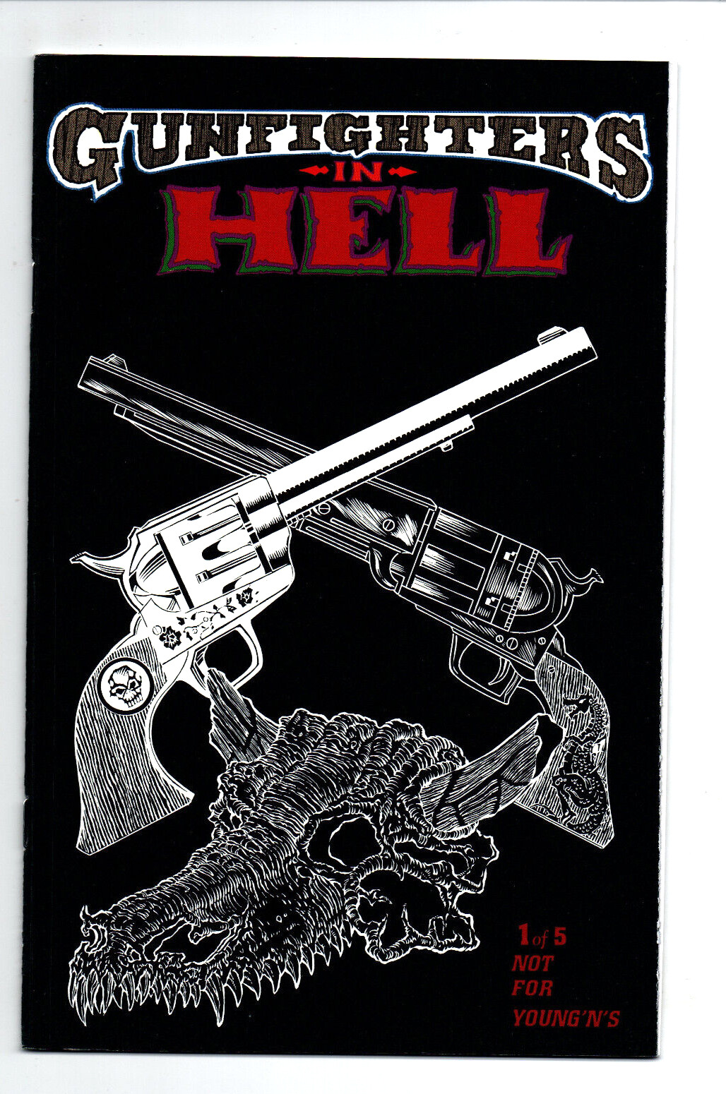 Gunfighters in Hell #1 2 4 & 5 set - weird western horror - Tim Vigil - 1993 -NM