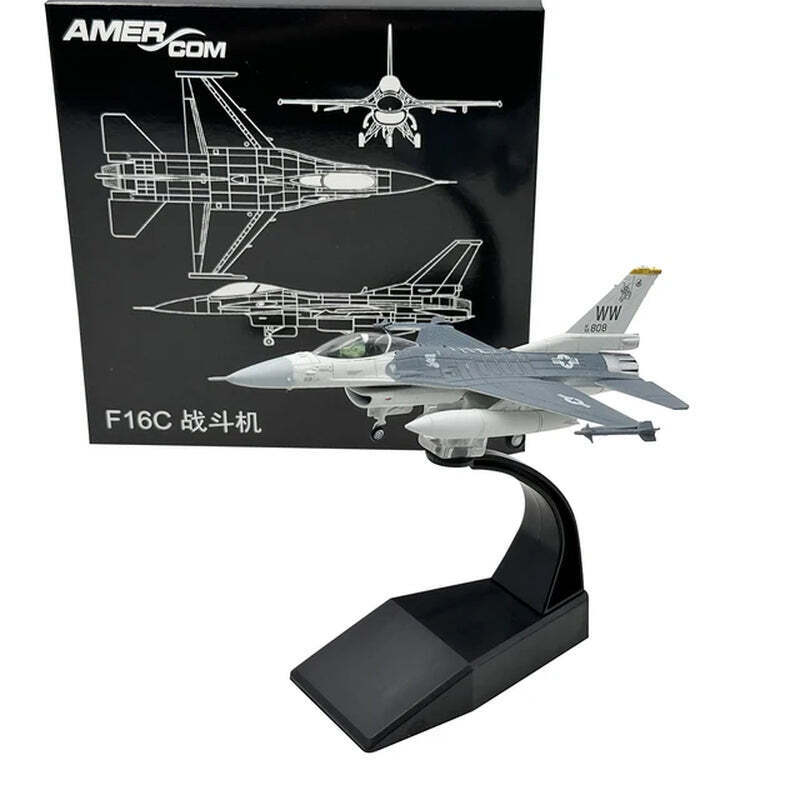 F16 Aircraft Model, Stimulated Airplane Collection Model with Display Base1:100