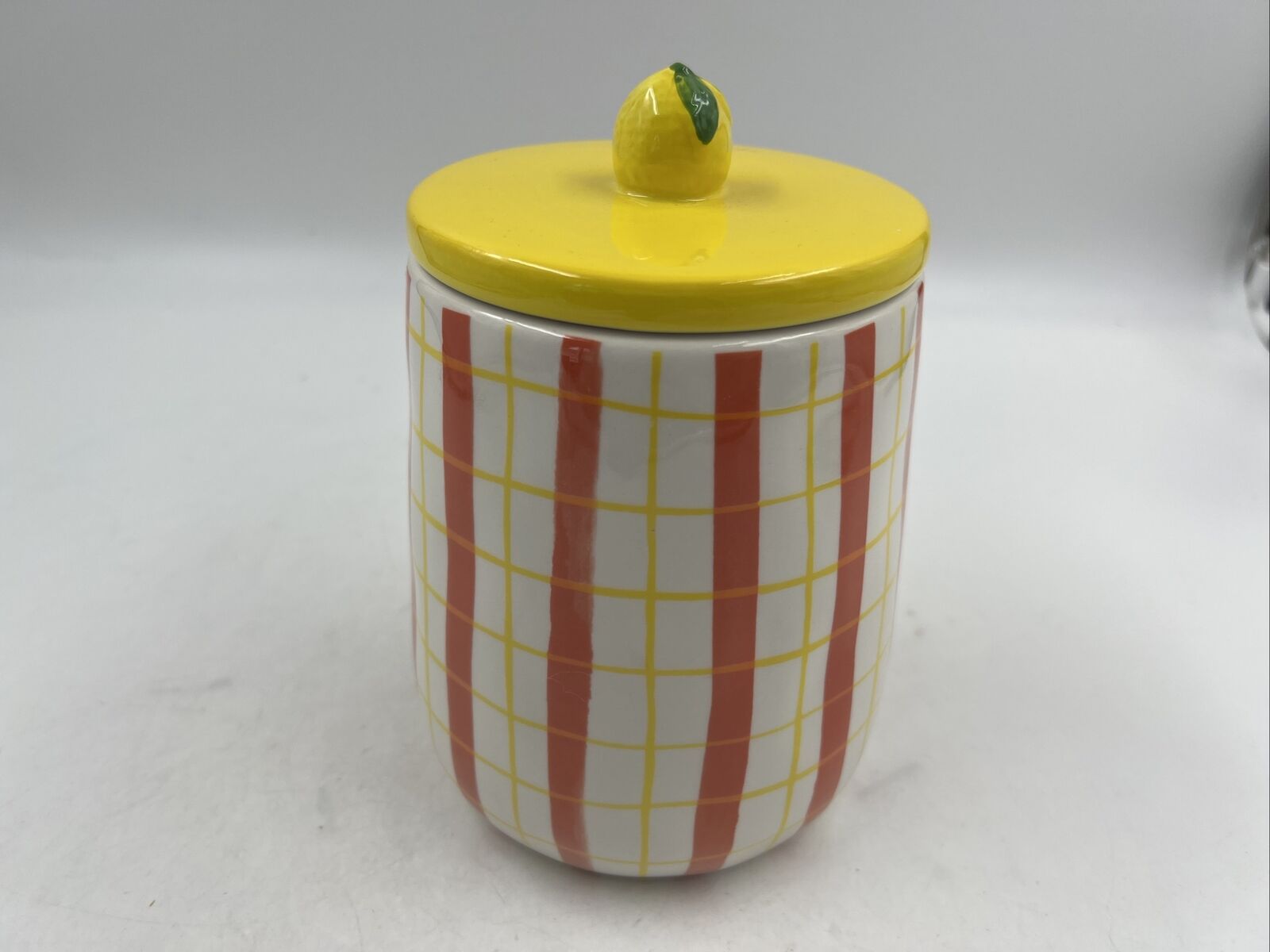 World Market Ceramic 4.5x8in Lemon Canister CC01B04002