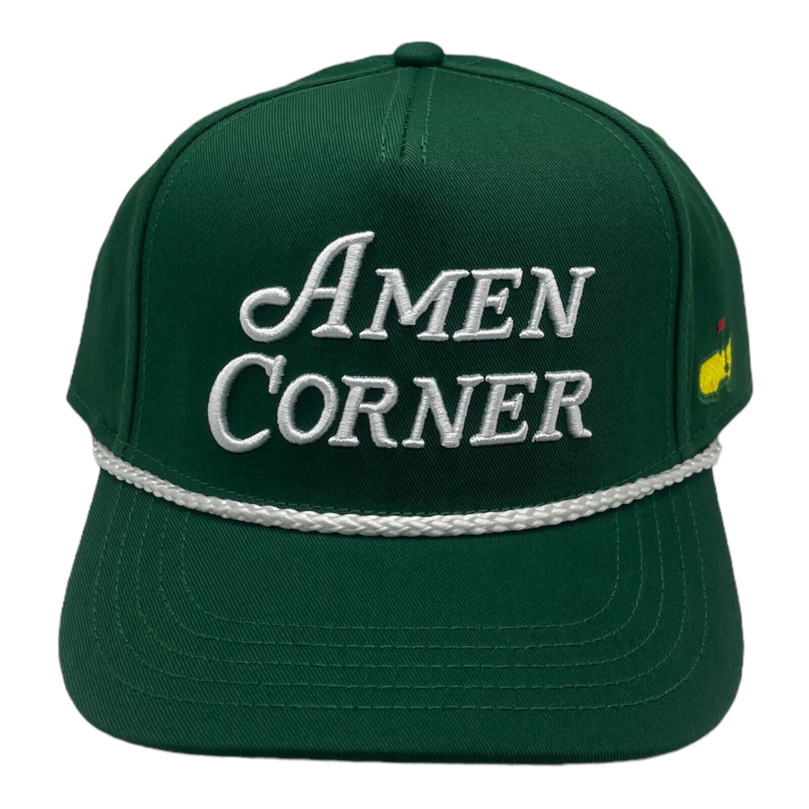 New 2024 Masters Green Amen Corner Embroidered White Rope Hat Augusta National