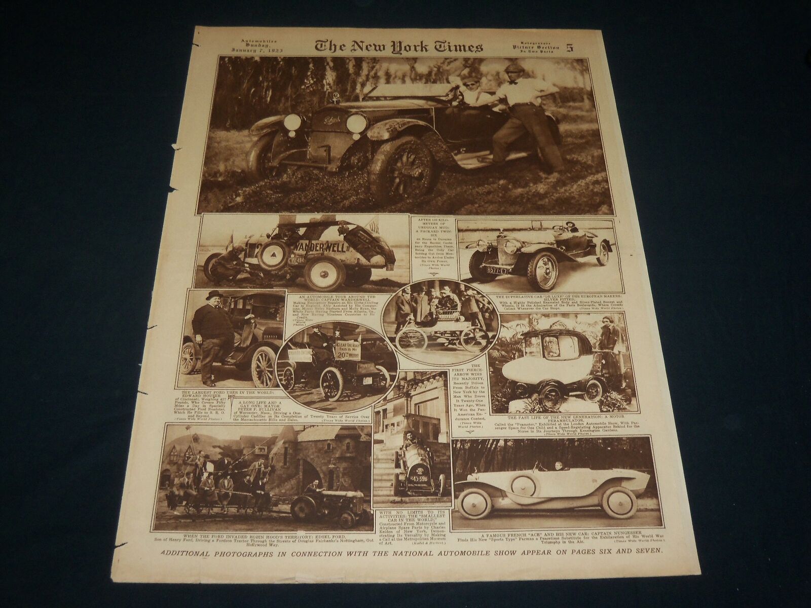 1923 JANUARY 7 NEW YORK TIMES ROTO PICTURE SECTION - GREAT PHOTOS - NT 9413