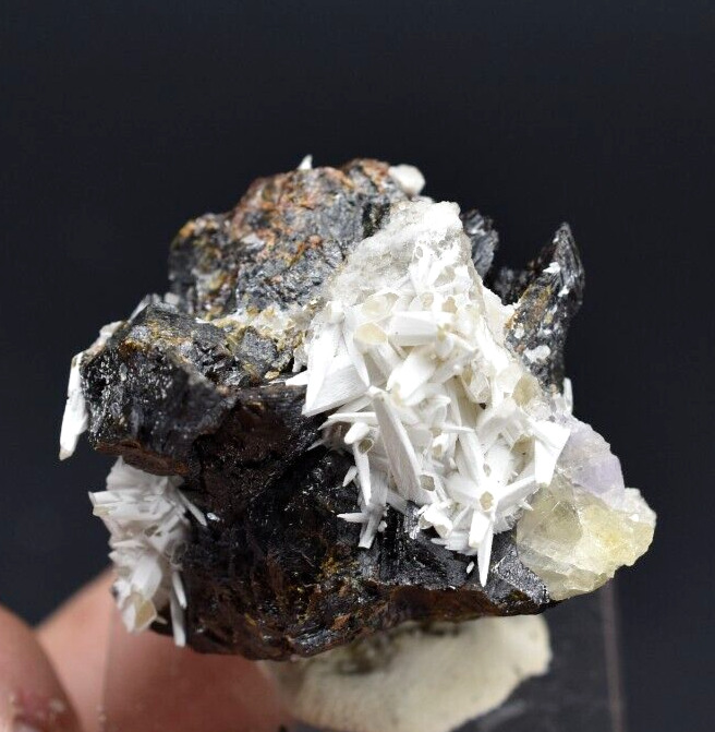 Calcite on Sphalerite - Cave-in-Rock, Hardin Co., Illinois