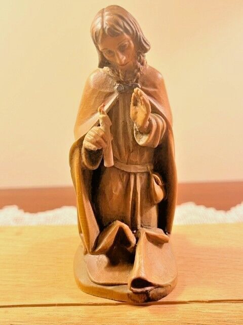 Vintage ANRI Wood Hand Carved Bachlechner Nativity Joseph:  6 inch set  RARE