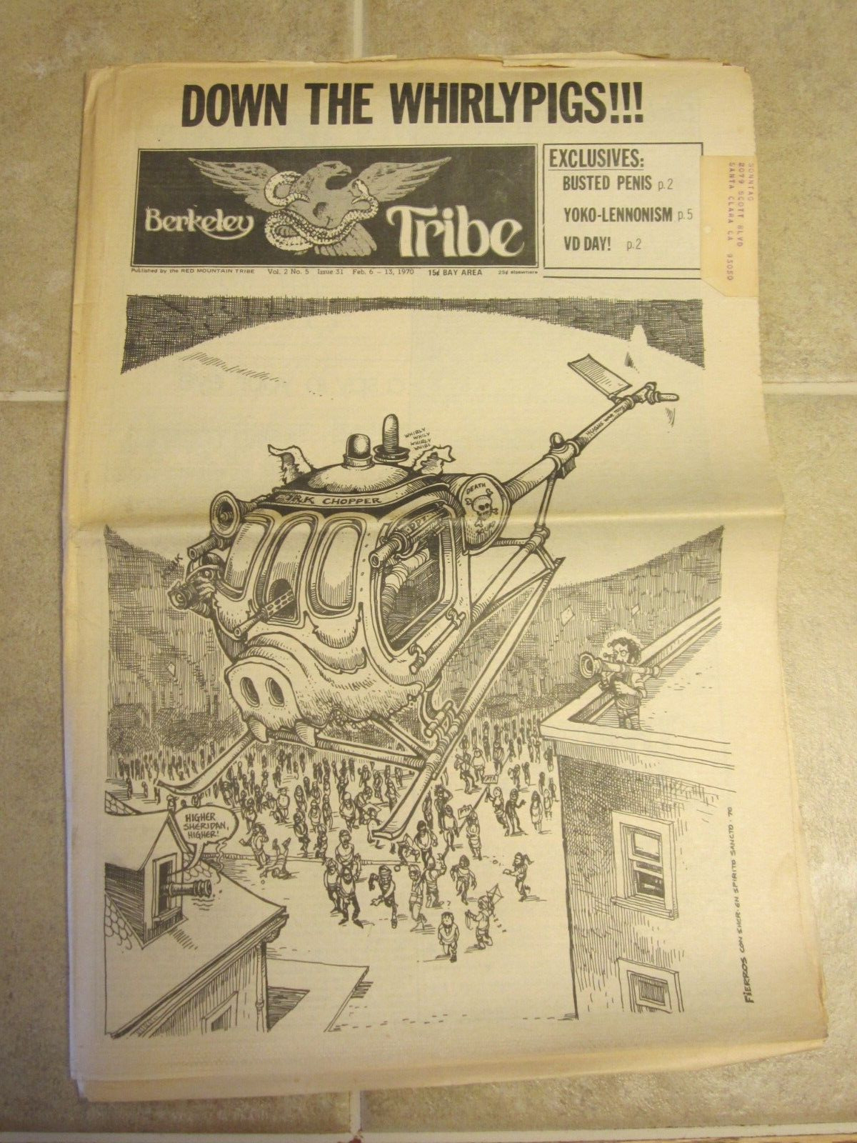 Berkeley Tribe Newspaper February 1970 Down the Whirlypigs Amazing Centerfold