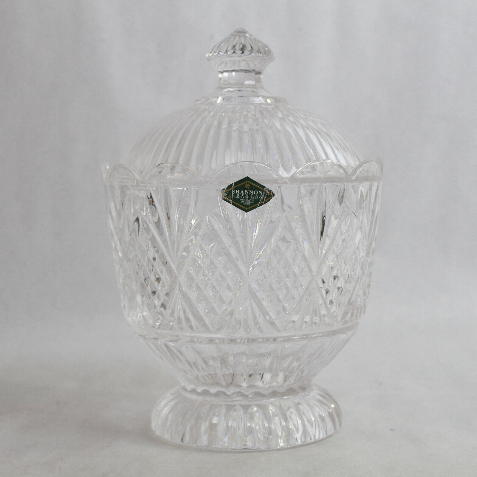 Vintage Shannon Crystal Godinger Dublin Box Footed Covered Candy Dish Decor