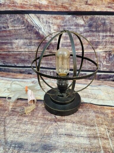Armillary Globe Portable Luminaire Metal Industrial Edison Light Bulb Table Lamp