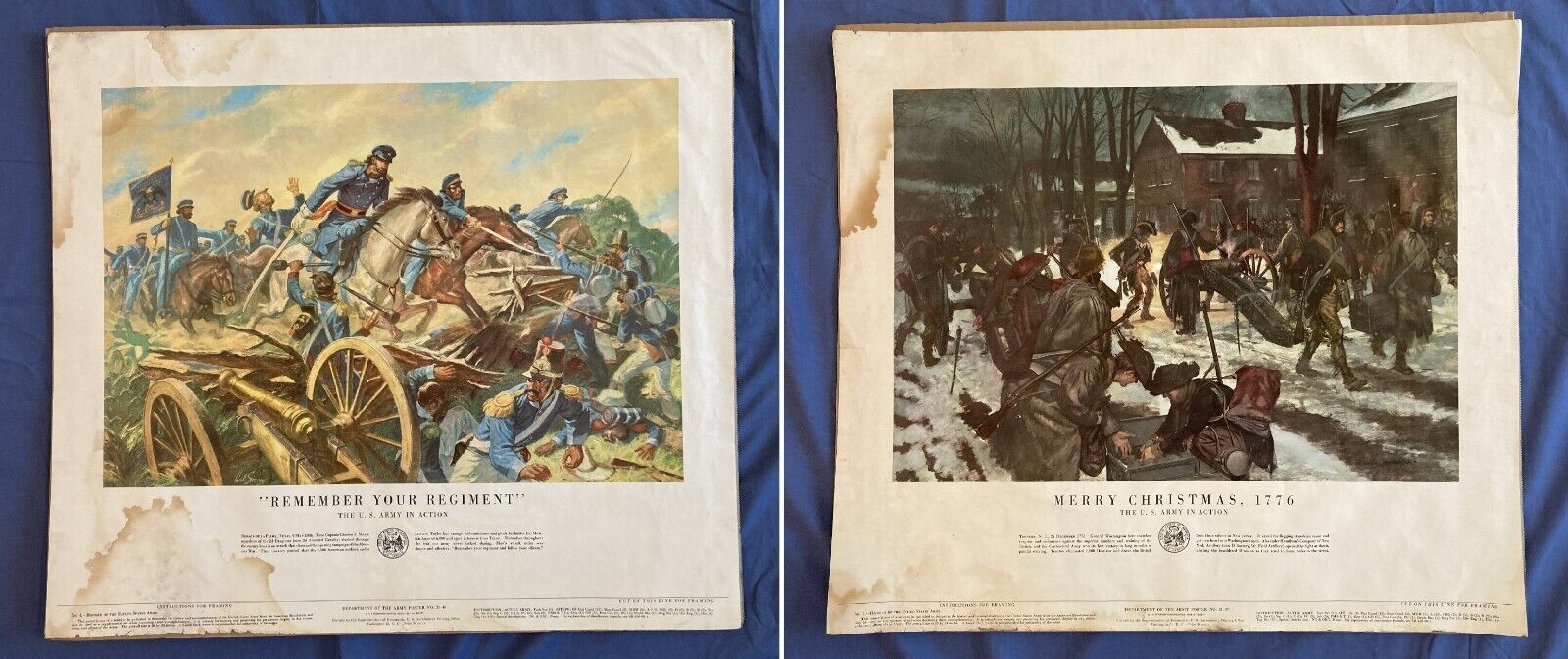 1953 DEPT OF U.S. ARMY POSTERS - Qty of 2 - Size 24\
