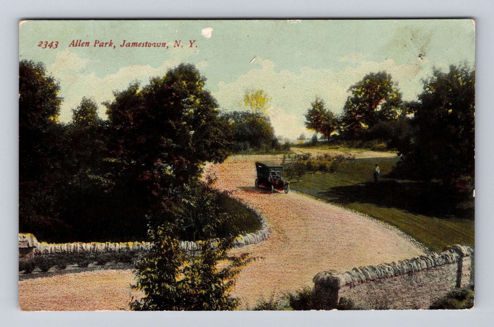 Jamestown NY-New York, Allen Park, Antique Vintage Souvenir Postcard