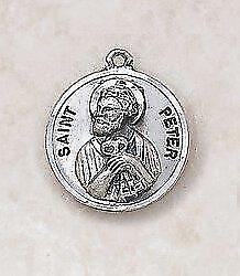 St Peter Patron Saint Sterling Medal Size .75in Dia comes with 24in Chain